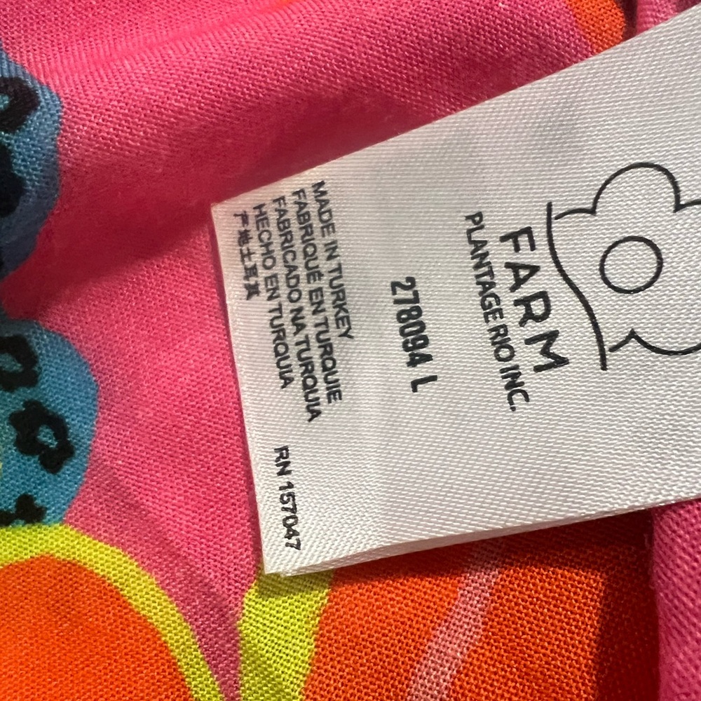 Farm Rio Satin Slip Resort Printed Midi Skirt, NWT - Picture 8 of 9